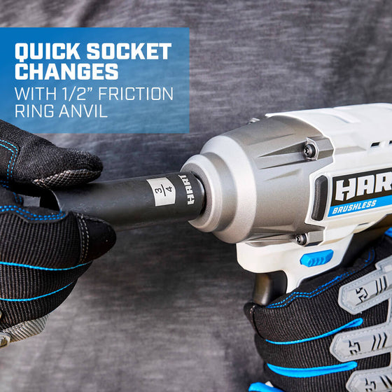 20V 1/2" Battery Powered Brushless Impact Wrench (Battery and Charger Not Included)