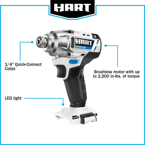 20V 1/4" Brushless Impact Driver Kit