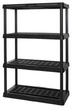 Heavy Duty 4-tier, 600lb Capacity Plastic Ventilated Shelf